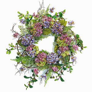 Hydrangea Floral Wreath 22"D