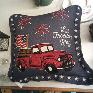 Fourth of July Truck Pillow