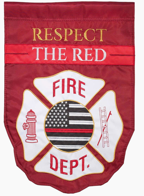 Respect the Red Fireman Garden Flag