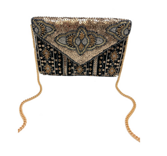 Black and Gold Beaded Elegant Clutch – My Classic Designs