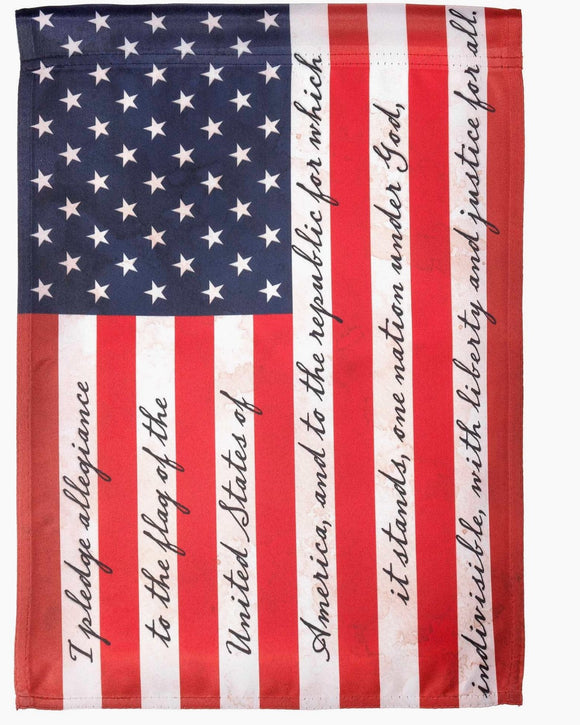 U.S. Flag with Pledge of Allegiance Garden Flag