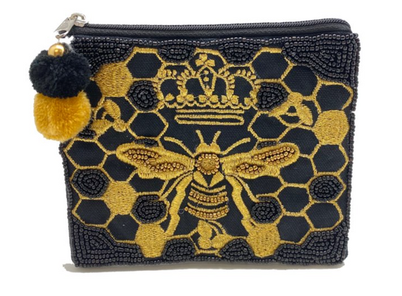 Bee with Hive and Crown Coin Purse